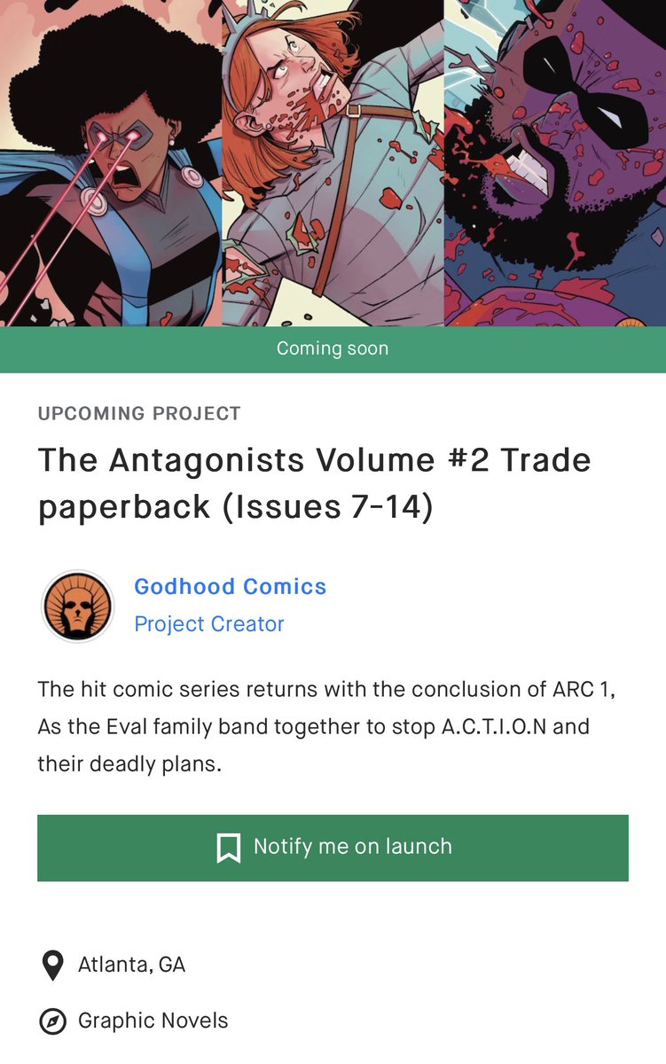 godhoodcomics's tweet photo. It's all Godhands on deck!

We are excited to announce that The Antagonists Volume #2 is coming to Kickstarter soon! This hit indie comics series is back with issues 7-14 in one giant book! https://t.co/H3UlkuUCpH https://t.co/5abQ0mAVEB