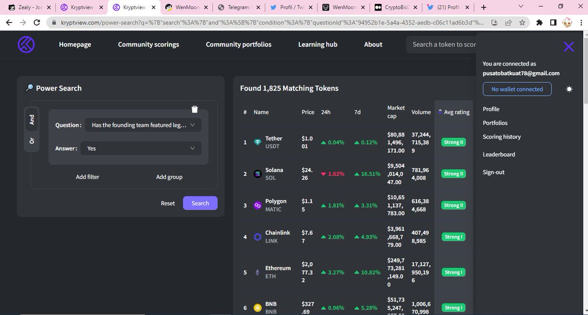 LisaUMKMid's tweet photo. I used the #Kryptview #PowerSearch to search for #cryptos with my own criteria:

linkedin accounts team?

This is forever changing the way I look for cryptos 🚀

Try it out too👉https://t.co/W2n5lH09fk https://t.co/IeceWdQzh9