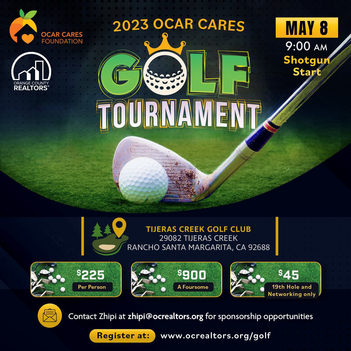 Our OCAR Cares golf tournament is back at the Tijeras Creek Golf Club May 8! To register visit: ocrealtors.org/golf #theocrealtors #ocrealtors #orangecountyreaeltors #realestate #realtors #affiliates #golf #oc #orangecounty #ocarcares