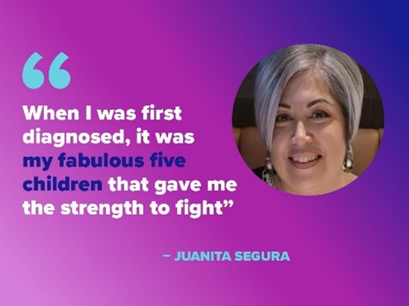 2022 Rays of Hope recipient, Juanita Segura's 2014 lung cancer diagnosis has not diminished her light! Read about her amazing and inspiring survivor story and her continued contributions to the community here: bit.ly/3GIIBrs #GO2forLungCancer #RaysofHope2022