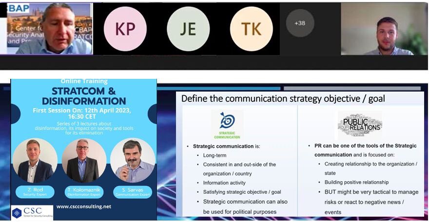 CSC_CZ's tweet image. 1) This week we successfully kicked out the first online training from our Disinformation&amp;amp;STRATCOM online academy! The training hosted 40 participants from all over the World (EU, USA, Canada, India). Brilliant discussion at the end of the session.