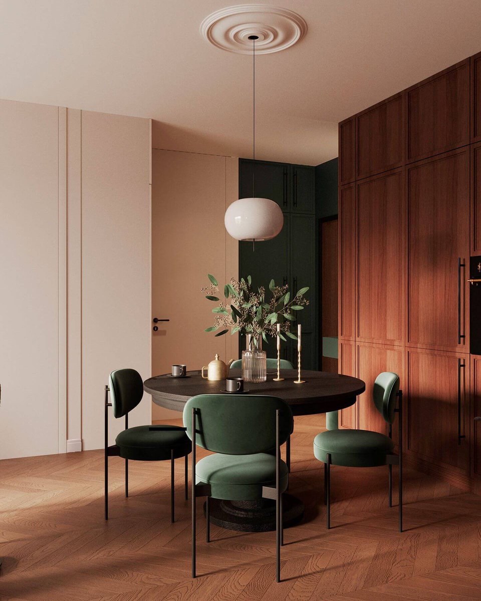 NATALIALABEL's tweet photo. The green features in this cosy apartment in Warsaw, Poland. Stunning. https://t.co/SDkiJ3MhJg