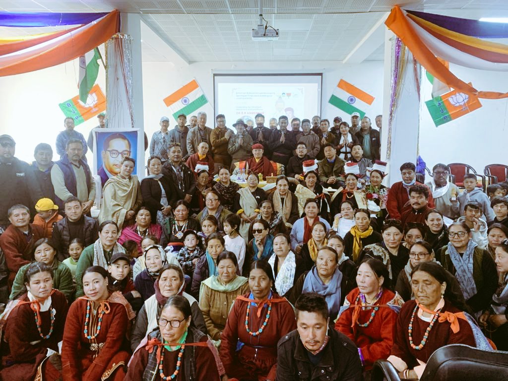 NilzaHashur's tweet photo. @BJP4Ladakh headed by State President @P_Stanzin paid tribute to Dr. Bhim Rao Ambedkar on his birth anniversary. HE @thuksey rinpoche lay was invited as Chief Guest. https://t.co/5Z0CgDkCZS @jtnladakh; H.CEC @tashi_gyalson; all the elected reps. &amp; members of BJP were also present https://t.co/GOie5BF2nc