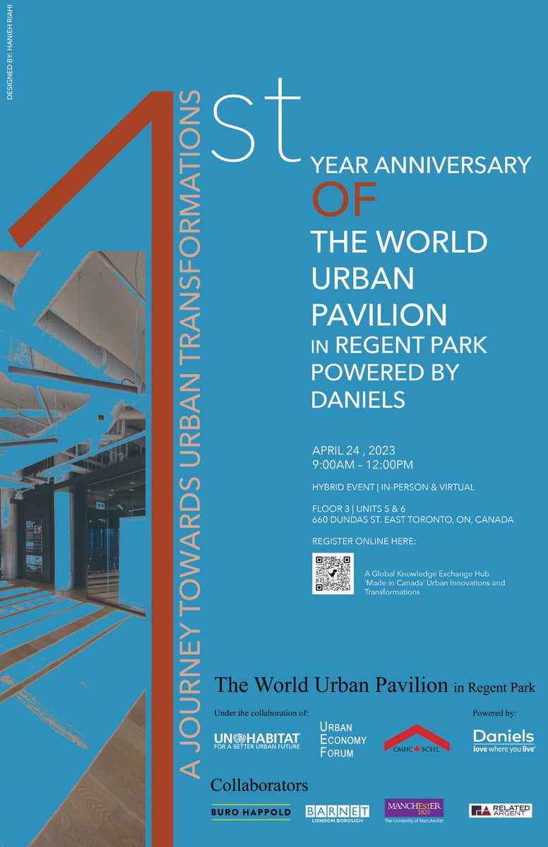 The Pavilion is excited to celebrate the 1st year of opening its doors to the globe with its founding partners, @EconomyUrban @UNHABITAT @CMHC_ca @TheDanielsCorp. Join us for a morning of celebrations and later some exciting sessions on urban innovations! eventbrite.ca/e/the-pavilion…