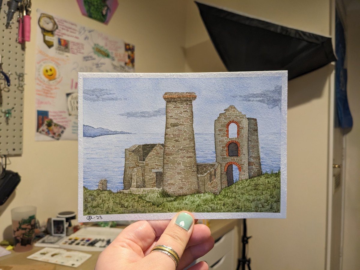 This took so fricking long to paint 😂

Wheal Coates Tin Mine, from an <a href="/unsplash/">Unsplash</a> photo by Ray Harrington

#cotman watercolour on @strathmoreart 500 series cold pressed cotton

#watercolor #Watercolourpainting #landscape #ArtistOnTwitter #selftaught