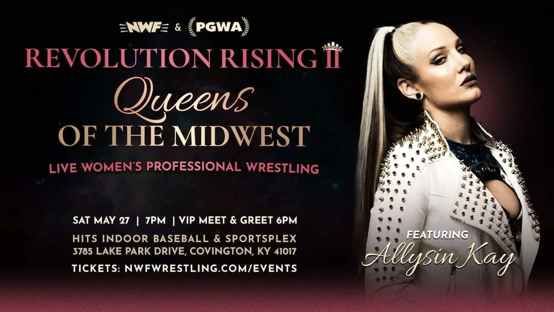 🚨 TALENT ANNOUNCEMENT FOR REVOLUTION RISING II 🚨

First, making her NWF return <a href="/kayla_kassidy/">Kayla Kassidy</a> will be featured at #RevolutionRisingII

Then, she is a former Knockouts Tag and NWA Women's Champion, <a href="/Sienna/">Trisha Johnson</a>

Tickets on on sale NOW at nwfwrestling.com/events