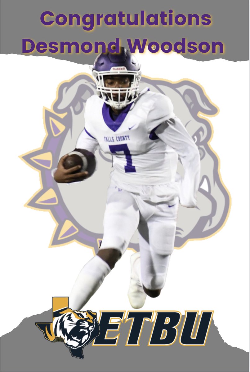 CoachMugrage's tweet photo. Congratulations to @marlin_bulldogs QB @DesmondWoodson8 on signing to play at @ETBU_Football. You’ve earned every part of it. 🚀 🔥 7!!  @RTorres_lll @CoachHitchens @_CoachAli_ @kwtx https://t.co/yMi5ohjJAJ