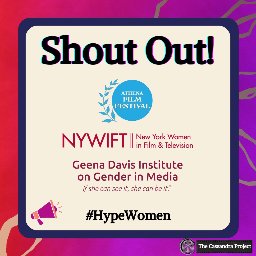 Cassandra_Films's tweet photo. We love the work @athenafilmfest @nywift @geenadavisorg are doing to support women creatives and women+ in film

What are some of your favorite orgs in this space?

#HypeWomen #TheCassandraProject https://t.co/VfKOENWS3t