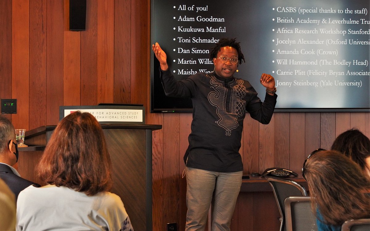Such a powerful CASBS fellows seminar this week. @SimuChigudu unveiled a piece of a memoir project that integrates his & his family's story w/the story of anti-colonial struggles in Africa What does it mean & what does it take to truly decolonize one's heart, mind, and identity?