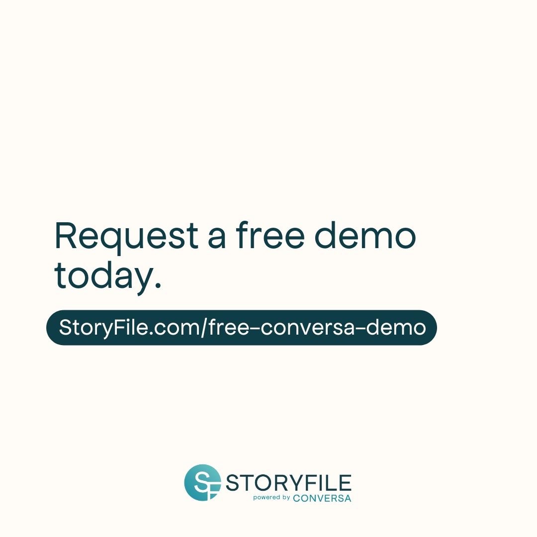 StoryFile's tweet image. Visit StoryFile.com to learn more about our business solutions.  

#StoryFile #ConversationalVideo #ConversationalAI #ConversafromStoryFile #BusinessSolutions #AI