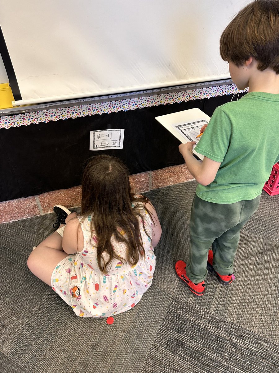 We did a fun note reading ‘decode the room’ activity in third grade.  Students showed mastery of reading notes on the treble staff.  Way to go!!! <a href="/RStar512/">Rising Star Elementary ⭐️</a>