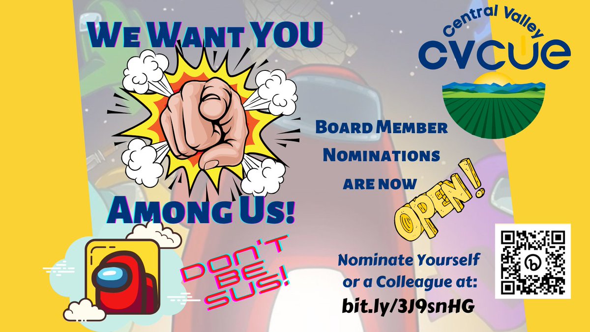 CVCUE is looking for innovative, passionate educators to join our board. Nominate yourself or a colleague today! docs.google.com/forms/d/e/1FAI… Nominations close May 5th, 2023. @cueinc #somoscue #wearecue