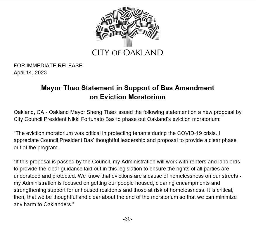 Sheng_Thao51's tweet photo. The eviction moratorium helped us protect vulnerable tenants during the pandemic. I appreciate the thoughtful leadership of @nikki4oakland as we move forward.  My full statement. https://t.co/L8D8Bd4DAn