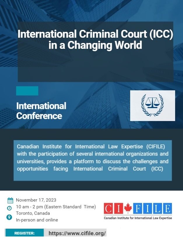 Cifile_Canada's tweet photo. Call for Abstracts: International Conference on the International Criminal Court (ICC) in a Changing World: November 17, 2023
Venue: Toronto, Canada
For more information and submission: https://t.co/OHS6fKUme0 

#Cifile #internationallaw 
#icc #education #UN #ICCBA https://t.co/6kJ9gBx2LX