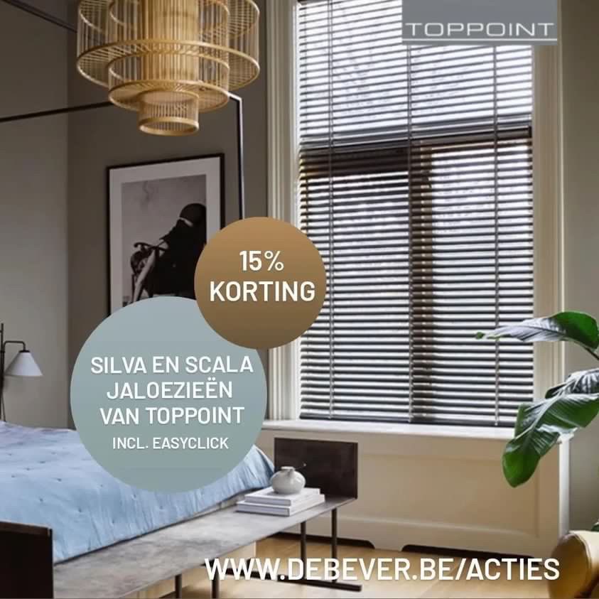 deBeverVerf's tweet photo. Ben je op zoek naar raamdecoratie die mooi in het geheel van uw interieur past en ook praktisch is? 
Dan is dit het moment om van deze actie te genieten!

Maar liefst 15% korting op de Scala® en Silva® jaloezieën van Toppoint, incl. EasyClick!
https://t.co/1CIlMjwzee https://t.co/jSFGFoI1p9