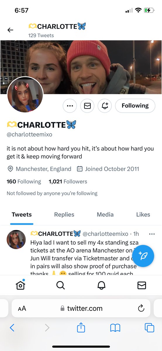 jayce1151's tweet photo. FAKE SZA TICKETS, SCAMMER!!!!
@charlotteemixo DO NOT BUY TICKETS FROM HER THEYRE FAKE AND SHE WILL TAKE YOUR MONEY THEN BLOCK YOU https://t.co/4EG4AkcvXl