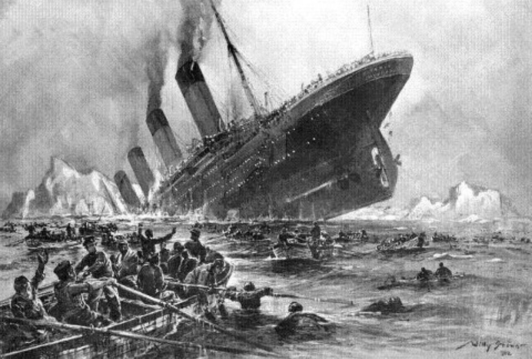 ImagenRetro's tweet photo. Un día como hoy de hace 111 años, el RMS Titanic se impactaba contra un iceberg en su viaje inaugural, 1517 personas murieron. https://t.co/uW8PspAvY8