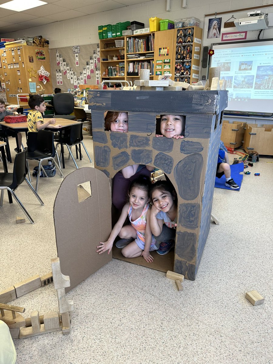 Our kinder queens and kings playing in their castle!!
