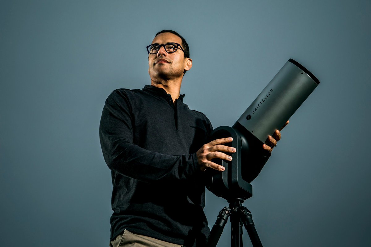 Unistellar's tweet photo. #NEAF begins tomorrow! Discover Unistellar smart telescopes at our partner, #ExploreScientific’s booth and learn more about #CitizenScience and the Unistellar network during our Chief Science Officer, Dr. Franck Marchis’ @AllPlanets talk on Saturday 15 at 2pm. https://t.co/393nGyOqYf