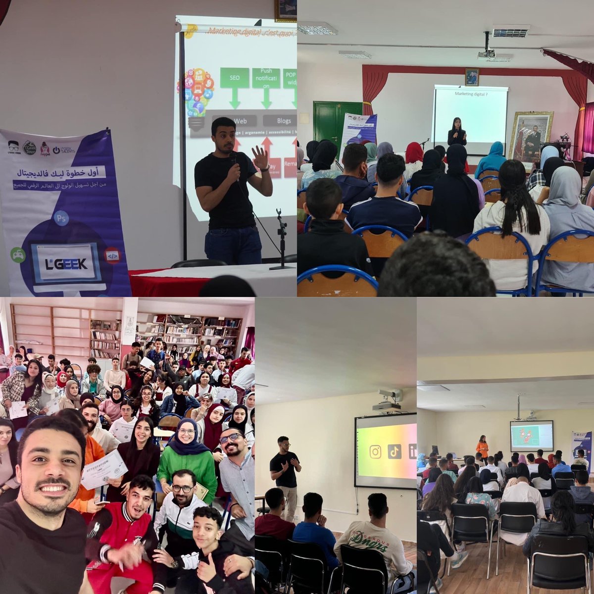 MahdiElbahi's tweet photo. L'Geek continue ses tournées pour vulgariser le digital auprès des jeunes.

@LGeekOfficiel a visité les étudiants du lycée agricole et technique de Mechra Belksiri, les jeunes en reconversion professionnelle à Chefchaouen et les élèves du lycée Kacem Zhiri à Tetouan

 #RoadTo1m https://t.co/PFh0BeL35T