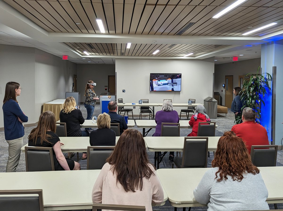 MEPatCSCC's tweet image. We had a great time hosting the Central Ohio Career Readiness Council today! Exciting to see how the @TransfrInc VR headsets can show students pathways to new careers. #virtualrealityexperience #education #pathways #OhioMEP #communitysupport #manufacturing #automotive #healthcare