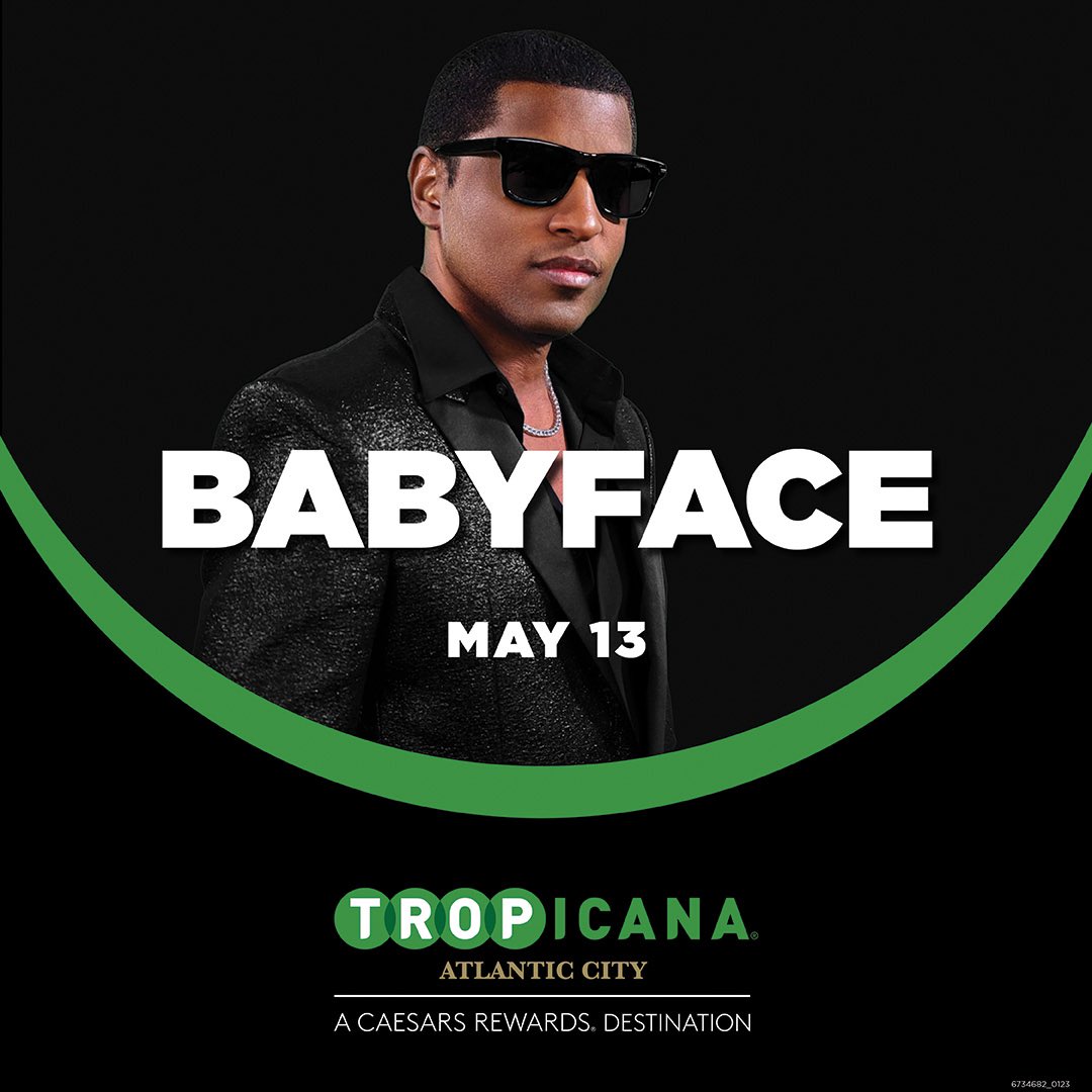 I’ll see you all Mother’s Day weekend for my show in Atlantic City at @TropicanaAC on Saturday, May 13th! 🎶 babyfacemusic.com