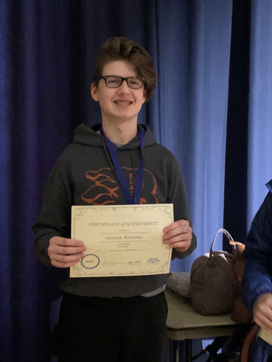 (4/4) Last but not least, we had an 8th grader also win an individual award. Congratulations Gaven (8th place)!