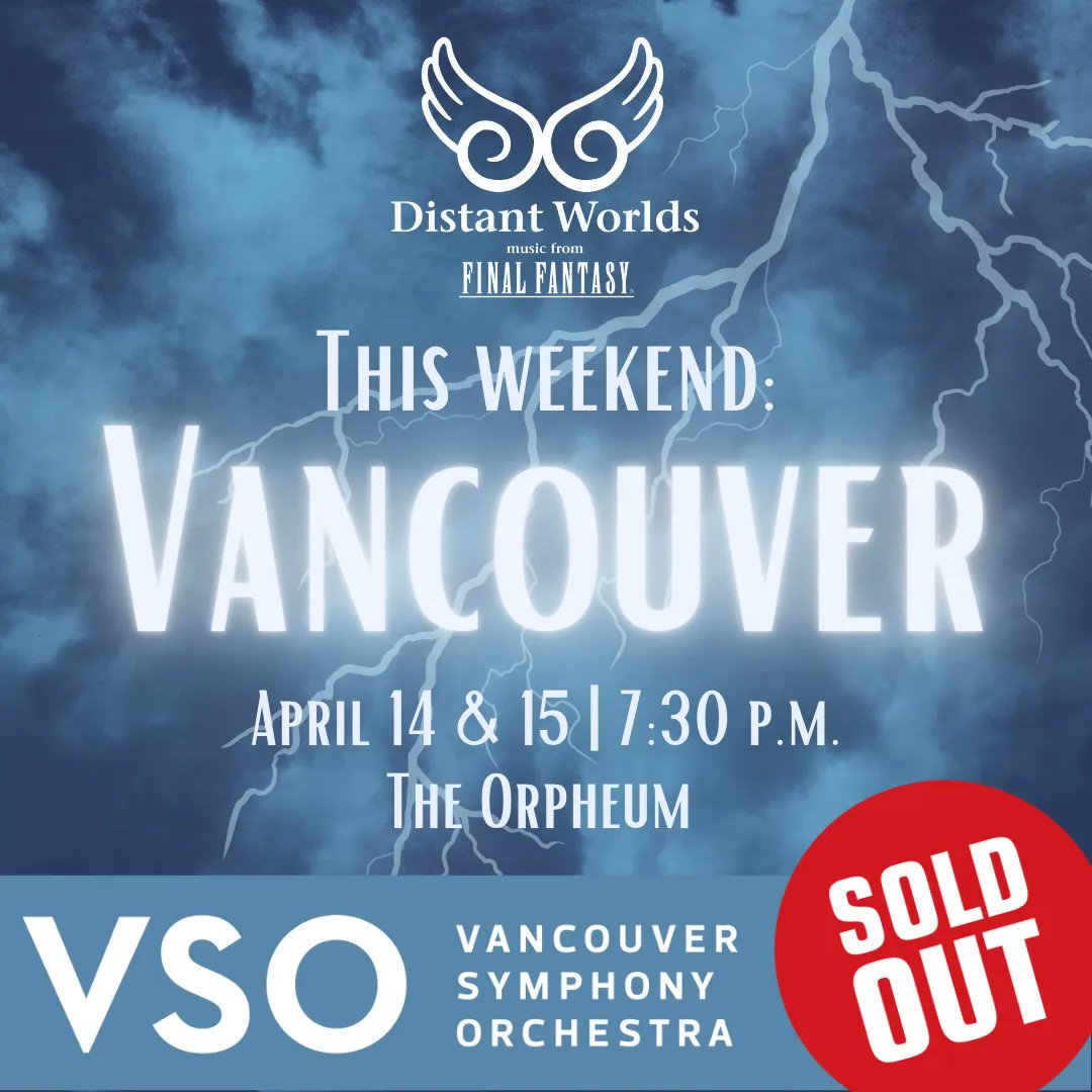 BOTH of our upcoming performances at The Orpheum are SOLD OUT! 🤩 
Taking pictures at the concert? 📸 Don't forget to tag us, we love seeing all your awesome posts! #awrmusic #ff #finalfantasy #vgm #ost #theorpheum