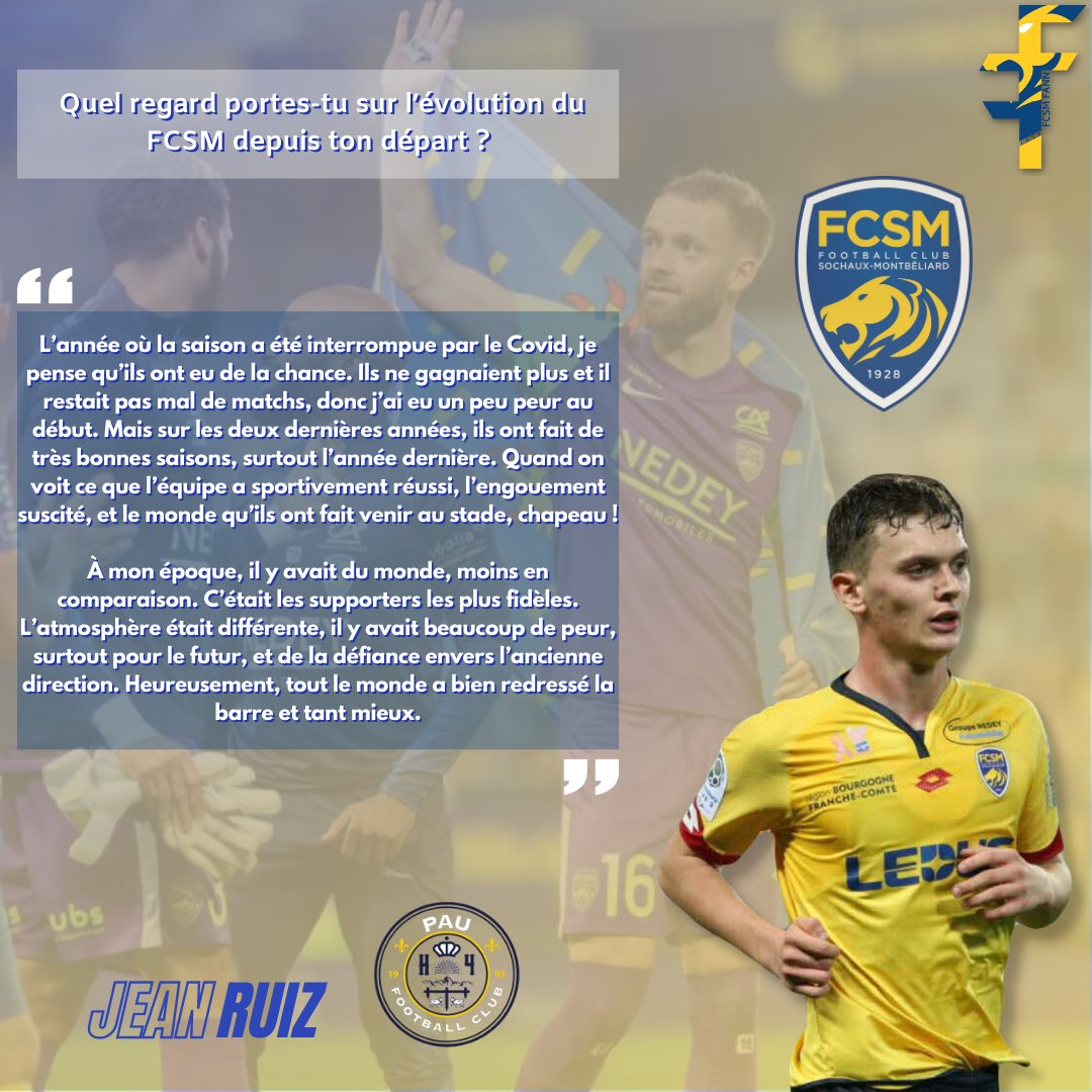 Flow701's tweet image. 🎙️ 𝐈𝐍𝐓𝐄𝐑𝐕𝐈𝐄𝐖 𝐃𝐄 𝐉𝐄𝐀𝐍 𝐑𝐔𝐈𝐙

🦁 Sochalien de 2012 à 2019, et Palois depuis cette saison, il s’apprête à faire son grand retour au stade Bonal !

🤝🏼 Interview réalisée avec @gus_tfn !

instagram.com/p/CrBqHAUocgy/…