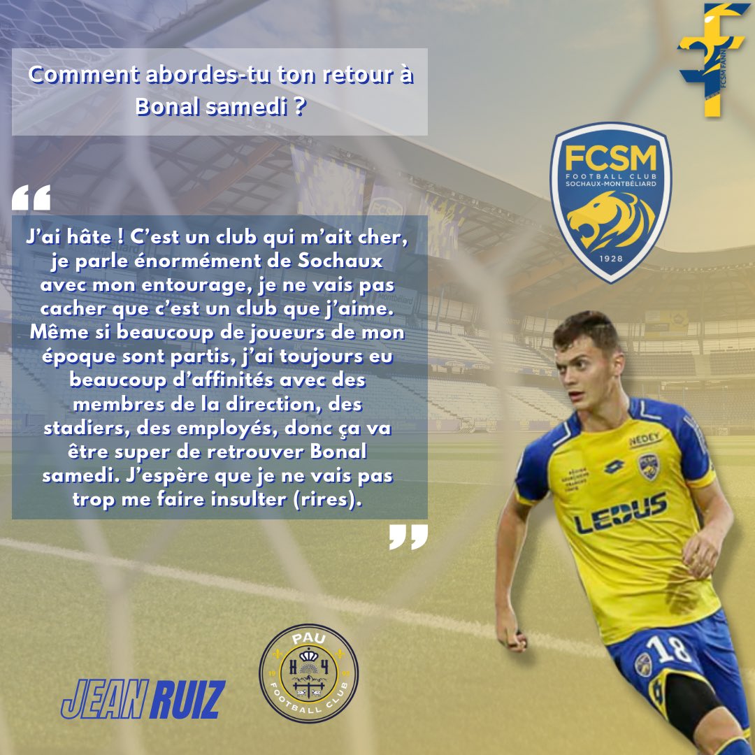 Flow701's tweet image. 🎙️ 𝐈𝐍𝐓𝐄𝐑𝐕𝐈𝐄𝐖 𝐃𝐄 𝐉𝐄𝐀𝐍 𝐑𝐔𝐈𝐙

🦁 Sochalien de 2012 à 2019, et Palois depuis cette saison, il s’apprête à faire son grand retour au stade Bonal !

🤝🏼 Interview réalisée avec @gus_tfn !

instagram.com/p/CrBqHAUocgy/…