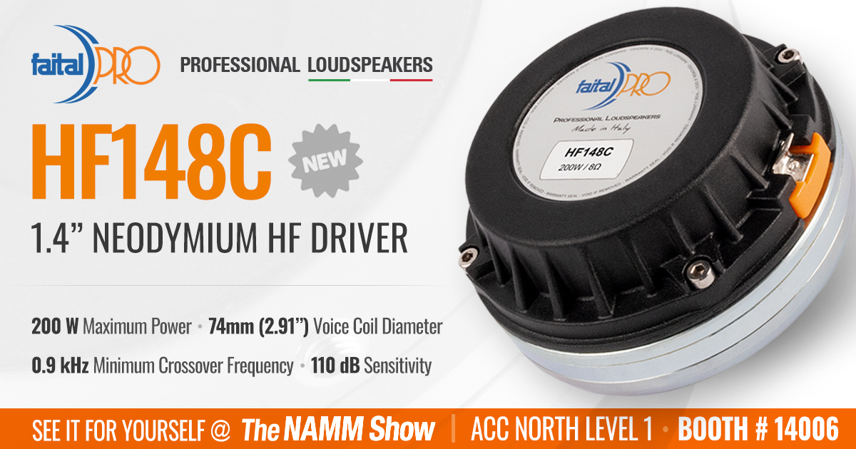 ProAVLCentral's tweet photo. @FaitalPRO 's HF148C is a very interesting new entry in our current 1.4-inch compression driver range. 
🔗 https://t.co/bXqWH2nnJ8

👉 Attending The NAMM Show 2023? Visit us @ ACC North Level 1, Booth # 14006

#faitalpro #NewRelease #HFdriver #NeodymiumMagnet #proaudio #NAMMShow https://t.co/3djsOjfqRq