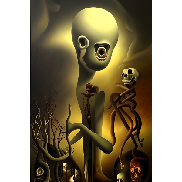 SyntheticDali's tweet photo. Four new surreal images created for the Synthetic Dali Art Project. #AIart #AIArtwork #SyntheticDali #surrealism #surrealart #darksurrealism #digitalart #stablediffusion  2023-04-14 https://t.co/0iH2EKB8uJ