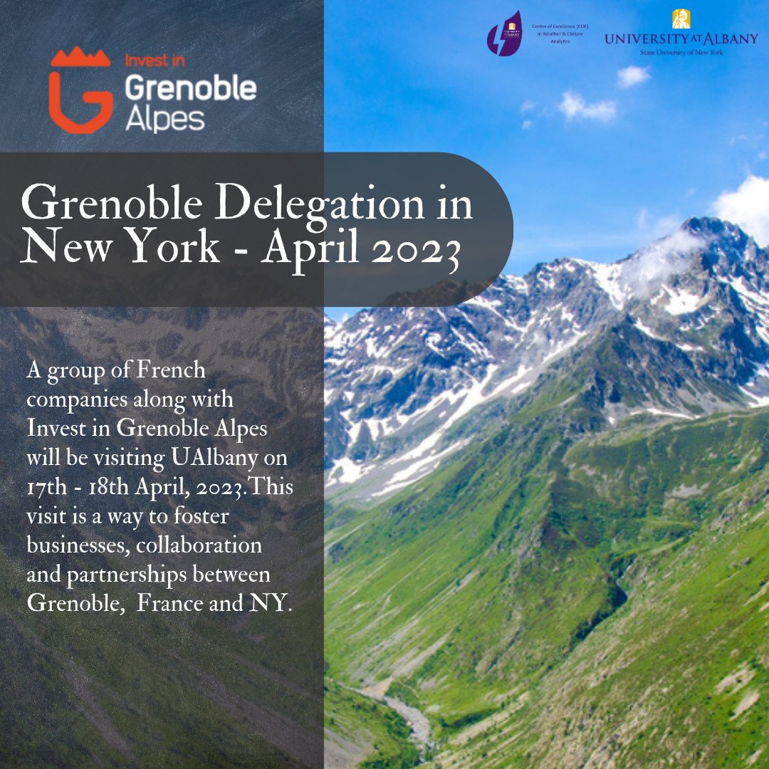 Grenoble Alps, the silicon valley of France are on their second visit to UAlbany along with other French companies
#Ualbany #ny #grenoblealpes #energy #cleanenergy