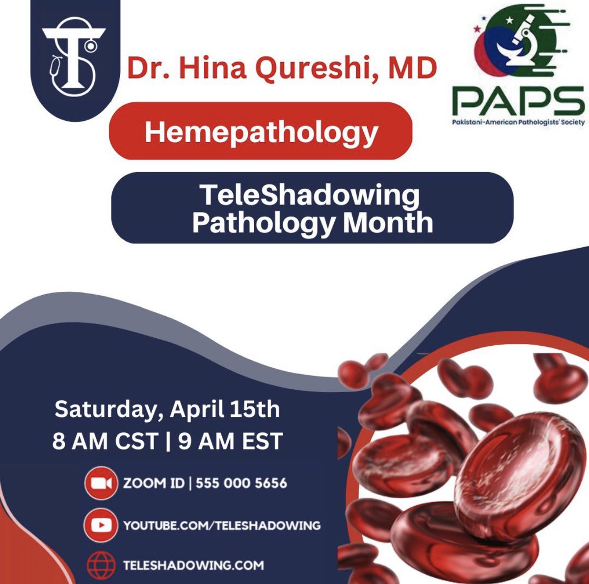PakAmPathSoc's tweet image. Come join us for the Virtual Pathology elective- 2nd lecture
Tomorrow, Saturday April 15th at 8 am CST

2 credit hours after taking the post lecture quiz! All are welcome to attend!

#PakPath
#PathTwitter 
#pathmatch2024