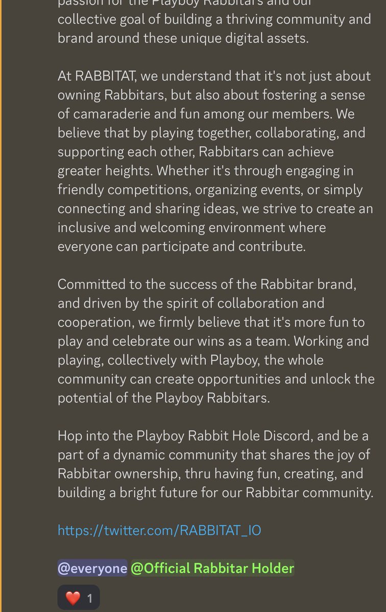 Team_Dombek's tweet photo. There’s some great news @RABBITAT_IO #Rabbitars @PlayboyNFTS  LFG https://t.co/IYzvNZWqq6