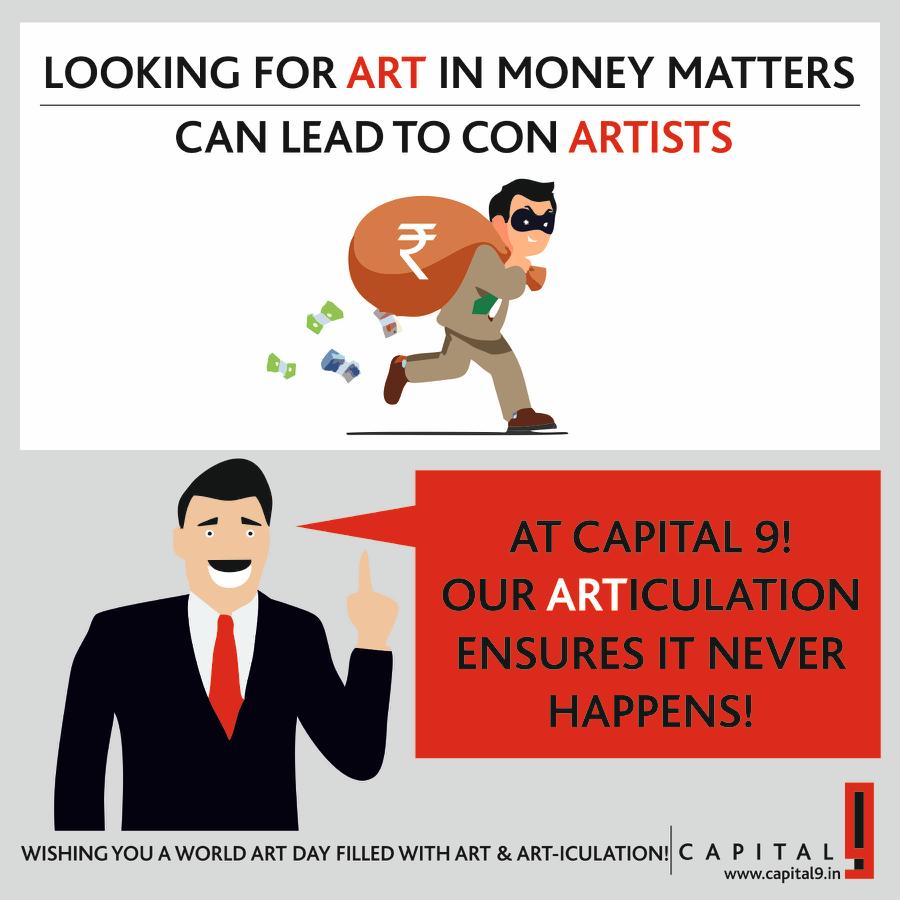capital9in's tweet photo. We as Capital 9! believe there is art even in finance, in the form of art-iculation. On World Art Day we celebrate the connection between money and fine art that makes us offer you art-iculation on money matters such that you truly experience Fine-ance!
#worldartday  #capital9 https://t.co/om1FWI3G1O
