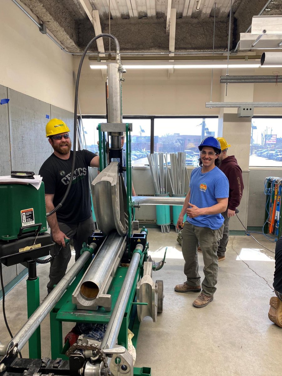 bostonjatc103's tweet photo. #ShopSpotlight
Great job by some of our 2nd year electrical apprentices bending 3 and 4-inch EMT conduit on our Greenlee 881 bender.
Special thank you to J&M Brown Company for their generous donation of the EMT that was used for these projects.
@necaboston @IBEW103 https://t.co/vASSHGlisC