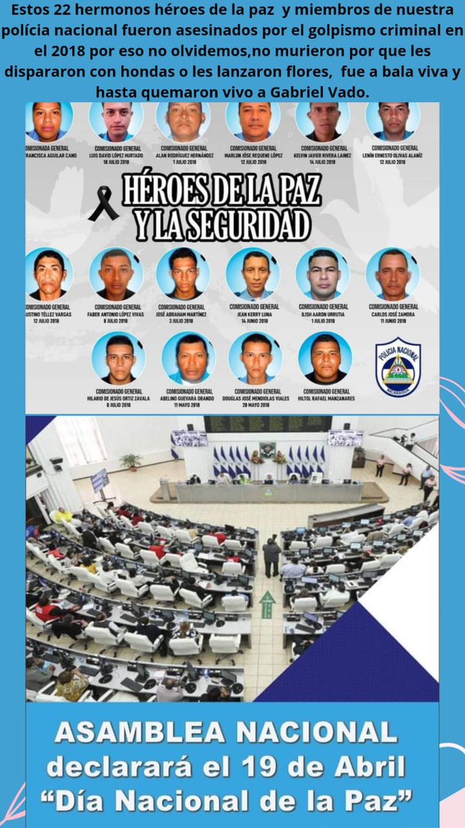 Para que miren los golpistas cuantos muertos dejaron el odio que le tienen a nicaragua.