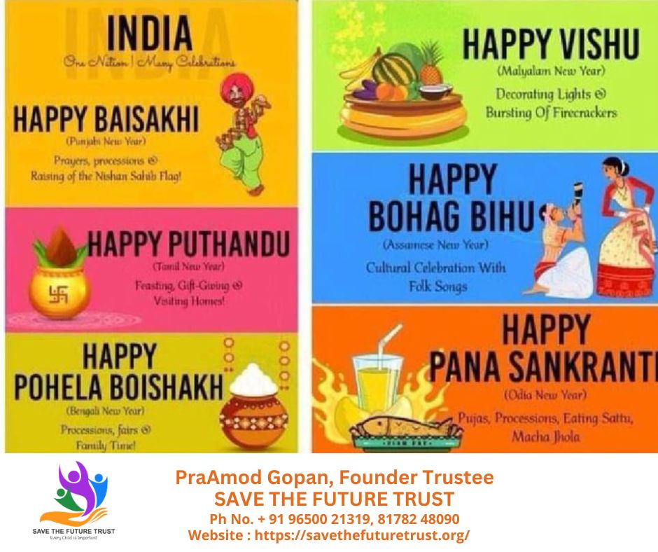 PraAmodGopan's tweet photo. Wishing You &amp; Your Family a very Happy Vishu, Happy Puthandu, Happy Baisakhi, Happy Pohela Boishakh, Happy Bohag Bihu, Happy Pana Sankranti &amp; many Happy New Year for the whole nation.
As They Say : ONE NATION MANY CELEBRATIONS.
Thanks &amp; Regards, 
PraAmod Gopan
@SaveTheFutureTr https://t.co/CHggs7wZZ0