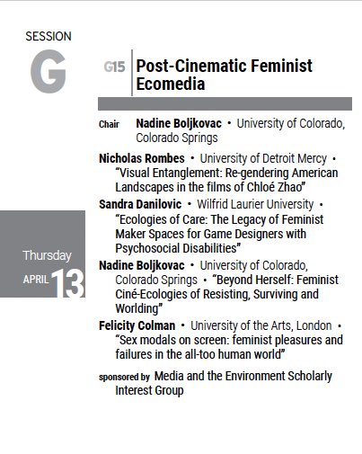 DrDanilovic's tweet image. At #SCMS2023 - great talks, people, and energy! One of my favourite conferences. Presented on my game jam organizing practice as part of an eco feminism panel