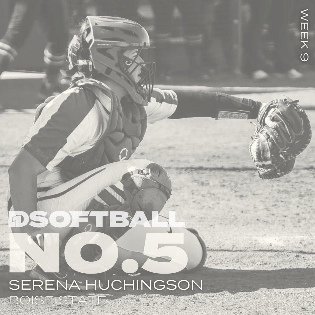 D1Softball's tweet photo. The #D1Softball Player Power Rankings - Catcher Week 9 ⚡️

No. 5 - Serena Huchingson

@BroncoSportsSB x @Serena_huch24

🔗 https://t.co/mVWJscuXWv https://t.co/rYjMLLDUYL