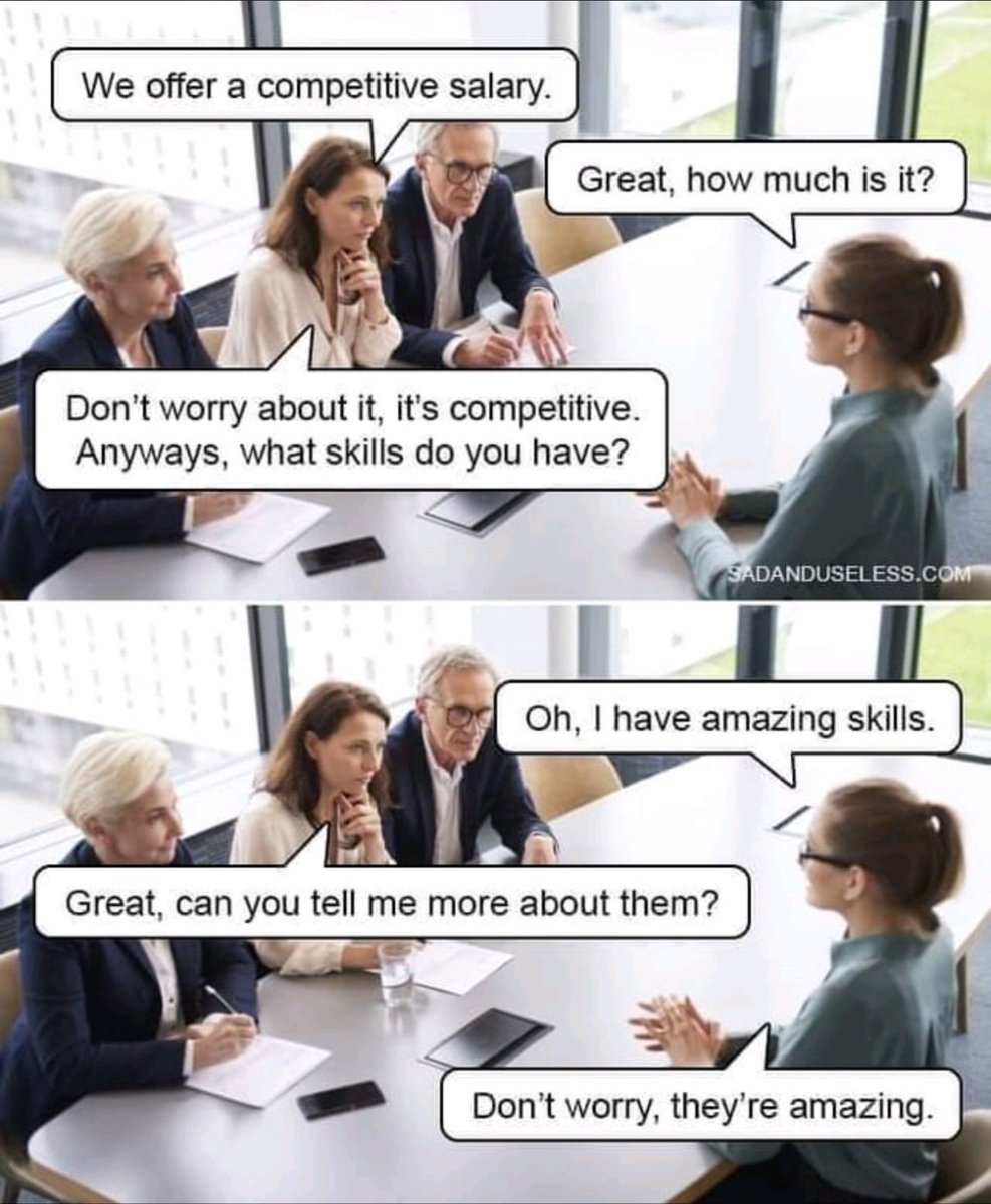 Arkharov's tweet photo. Salary can be only described in numbers, not adjectives :) That's why...
#salarynegotiations #competitivesalary #salary 😂😂😂 https://t.co/rnrmzoVFYy
