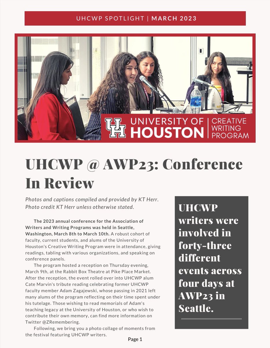 uhcwp's tweet image. Our new CWP Spotlight is live!! Take a peek to see what some of our UHCWPers got up to at #AWP23 in Seattle!