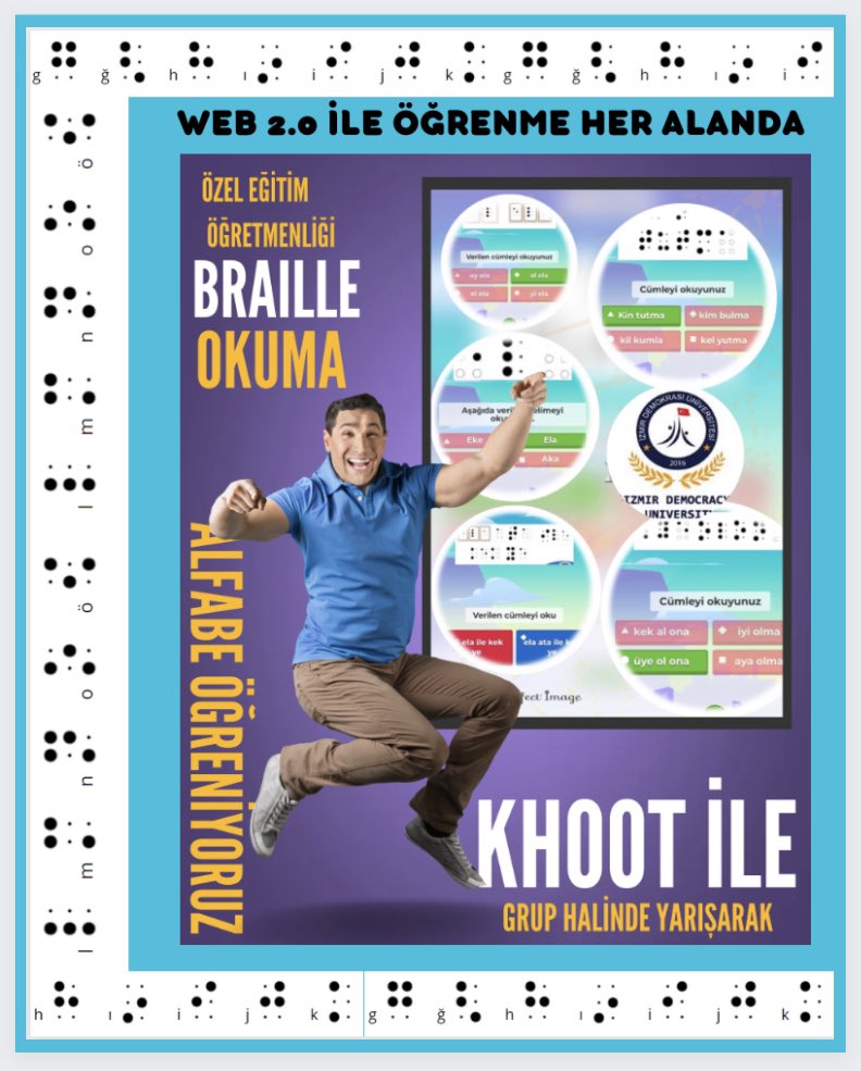 elmasburcuhoca's tweet photo. Derste Braille Okuma Yarışması yaptığımız doğrudur.#Khoot #ozebraille @emreunllu https://t.co/l3zF6U49VB