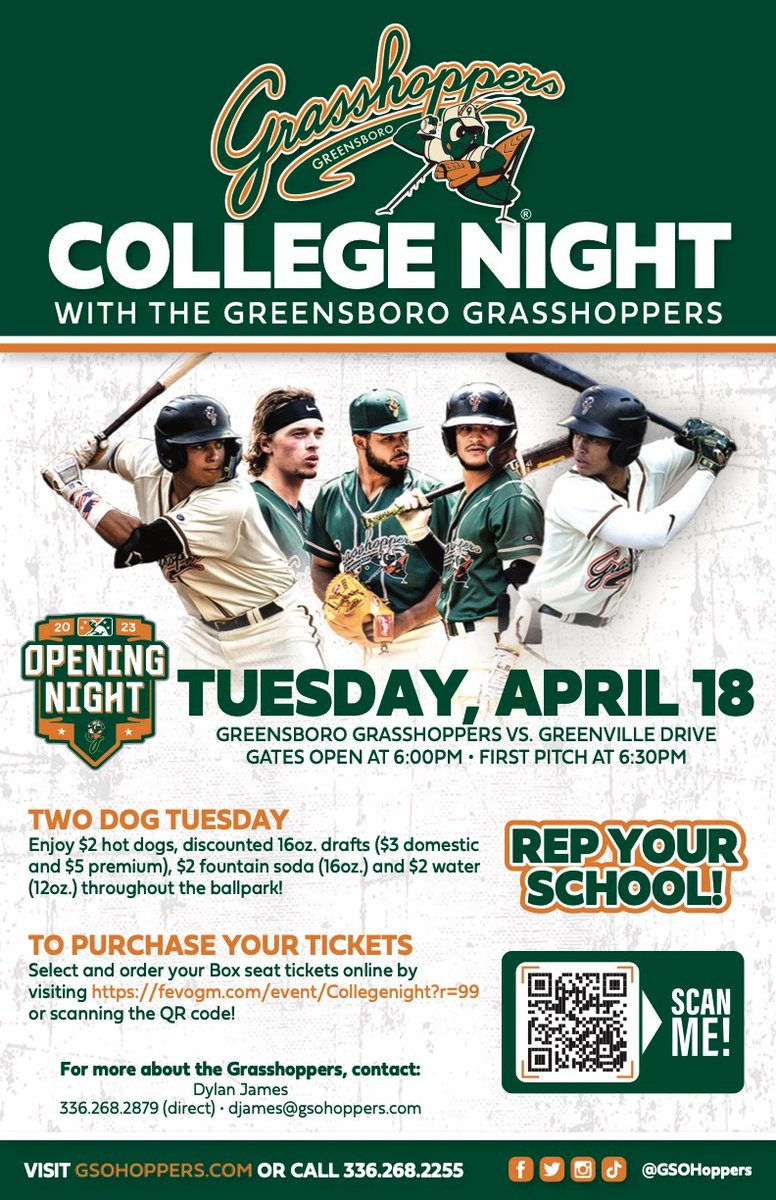 Don't miss College Night on Tuesday, April 18, at 6:30 pm!

College students can enjoy $2 off their ticket purchased before 4:00 pm on April 18 with the link below.

🎟️ ow.ly/lSzl50NJzOS