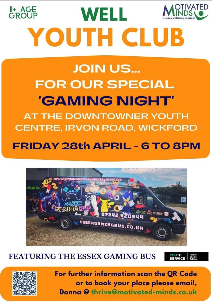 If you live in South Essex and have 11+ year olds to amuse on 28th April, then take a look at what Motivated Minds are running for their regular youth club that day!