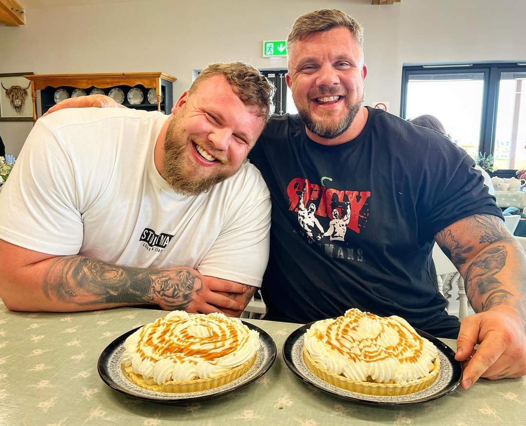 Today our favourite boys were in for lunch on the house. <a href="/stoltman_tom/">Tom Stoltman</a> @luke_stoltman &amp; their team came in for a treat before @theworldsstrongestman 2023.
.
Our whole team love you guys and can't wait to hear how you get on
🫶 👊 💪
.
📷 stoltman brothers 
#wsm2023