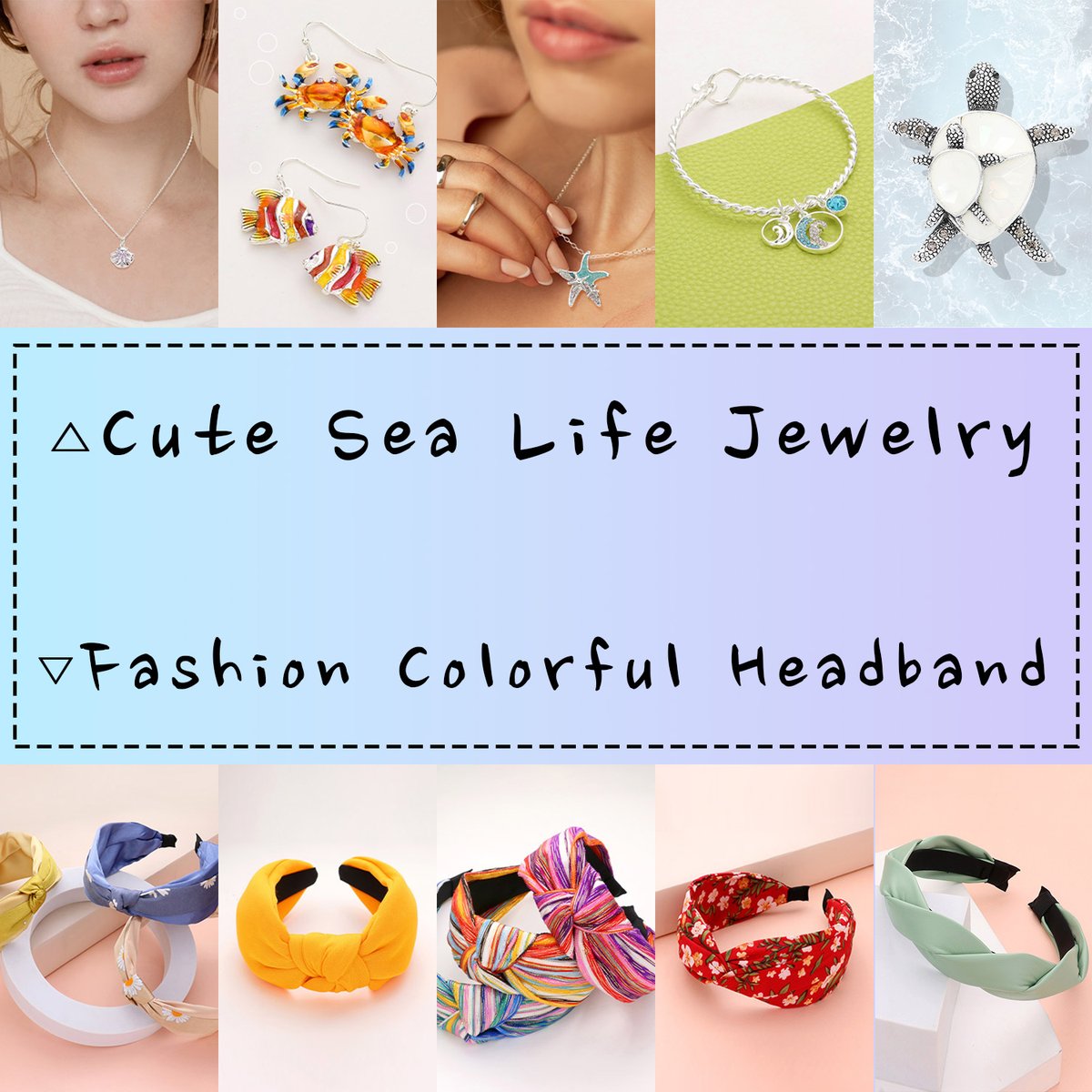 Happy Friday!!!
Shop with Wona Today~!!

#sealife #shell #crab #fish #starfish #wave #turtle #earrings #necklace #pendant #bracelet #brooch #wholesalejewelry #solidcolor #stripepattern #flowerpattern #knotted #headband #fashionheadband