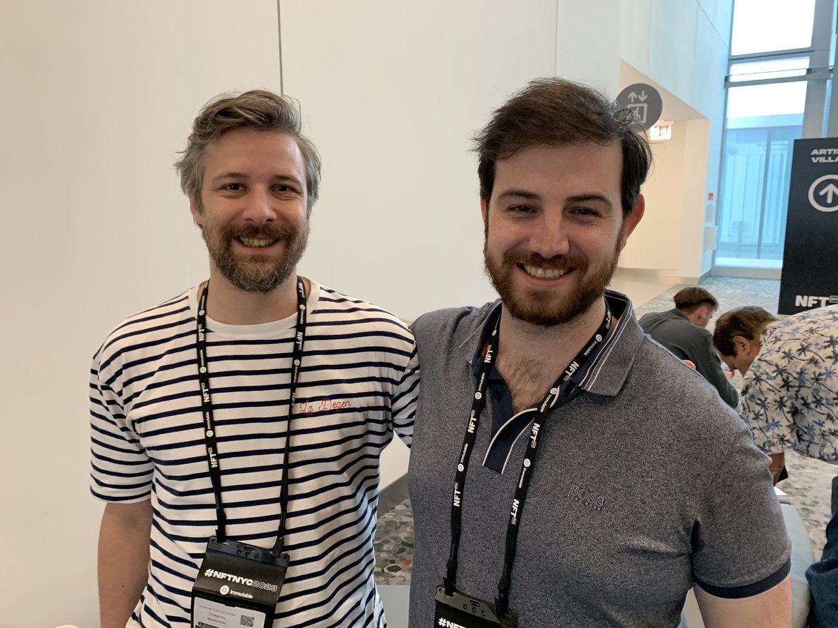 OriumNetwork's tweet photo. Orium founder @ernani_eth sat down for a π conversation with @Cometh founder @jdetychey at @NFT_NYC #Cometh #Orium https://t.co/O76WsAtkm3