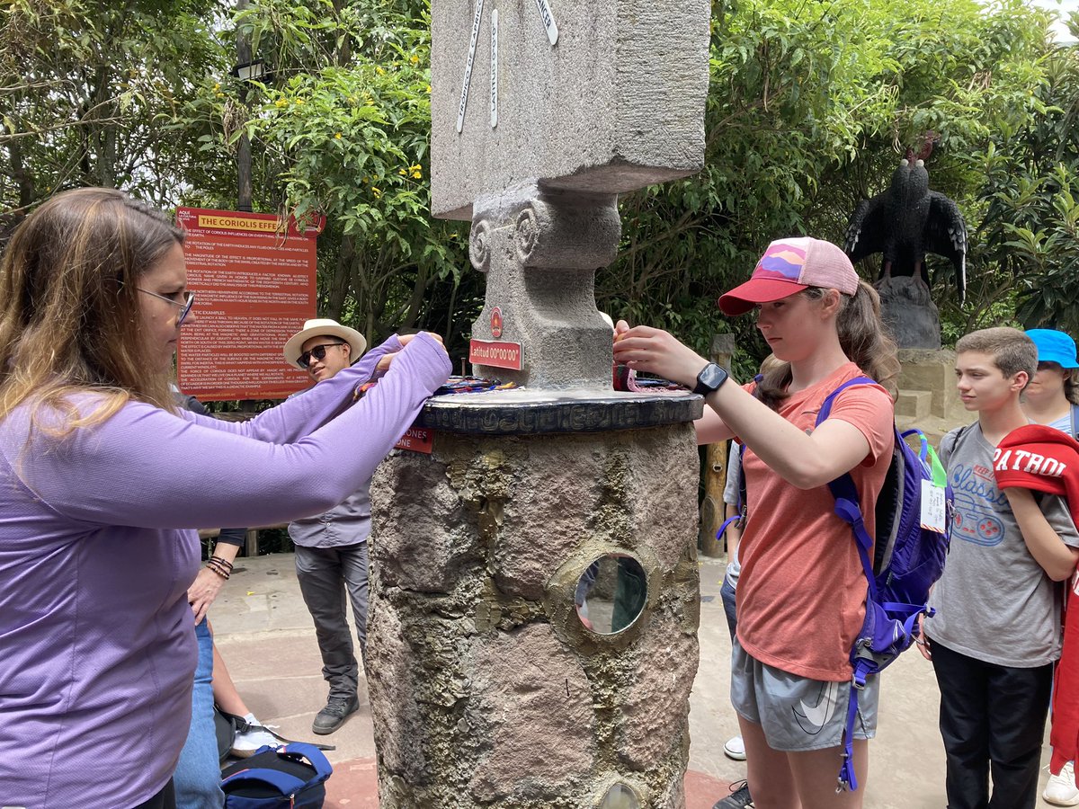 BC_Geo_9's tweet photo. Day 1 in Quito #Ecuador.  Visiting the equator museum, balancing a raw egg on a nail and eating lunch in the historic center, trying new foods and seeing the sights. @explorica @mursd https://t.co/FB6KRbczFS
